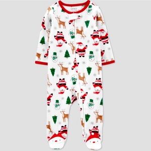 *NWT* Carter’s Just One You Baby Santa Fleece Footed Pajamas Size 3 Months